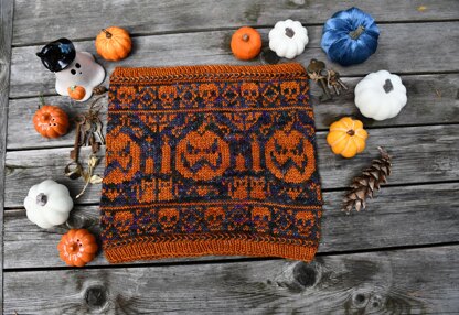 Pumpkins and Cats Cowl (Knit)