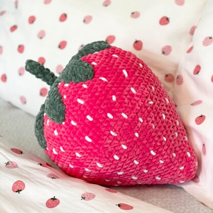 Crochet Strawberry Pillow