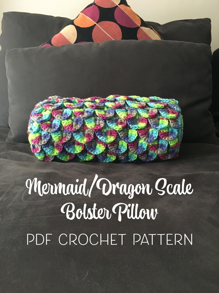 Mermaid Dragon Scale Bolster Pillow