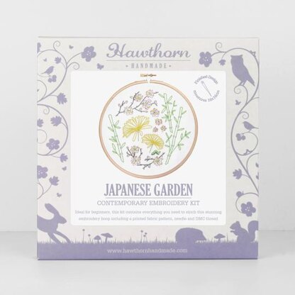 Black Japanese Garden Embroidery Kit – Hawthorn Handmade