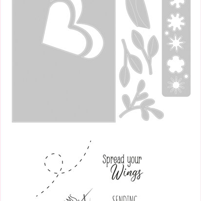 Sizzix Framelits Die Set with Stamps Butterfly Wishes by Olivia Rose