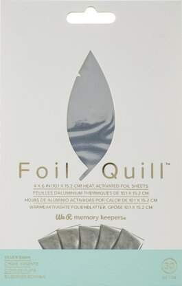 We R Memory Keepers Foil Quill Foil Sheets 4"X6" 30/Pkg - Silver Swan