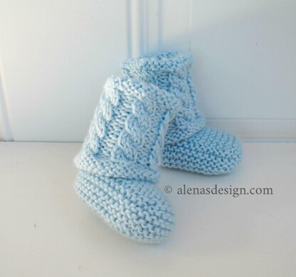 Cabled Baby Booties