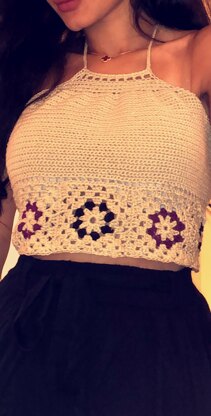 Hepatica Granny Top Crochet pattern by Hooked by Anna