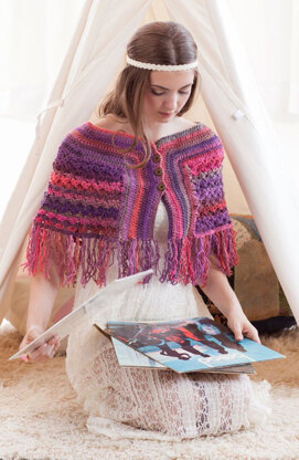 Catskills Cape in Red Heart Boutique Unforgettable - CTSEPT13-58 - Downloadable PDF