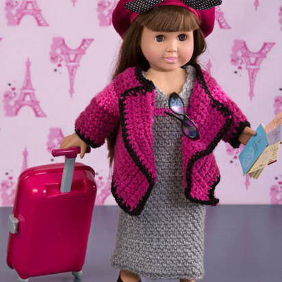 World Traveler Doll Outfit in Red Heart Lisa - LW4330EN - Downloadable PDF