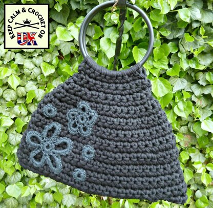 Midnight Bloom Zpagetti / T-Shirt Yarn Handbag