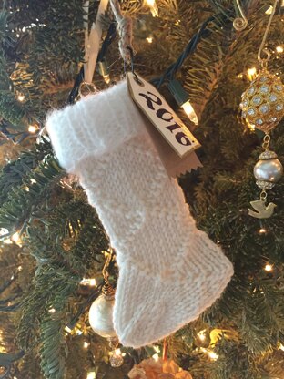 Christmas Stocking Ornament - Lattice