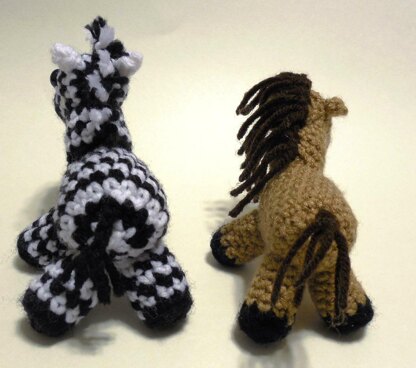 Miniature Zebra and Horse Amigurumi Plush Toy