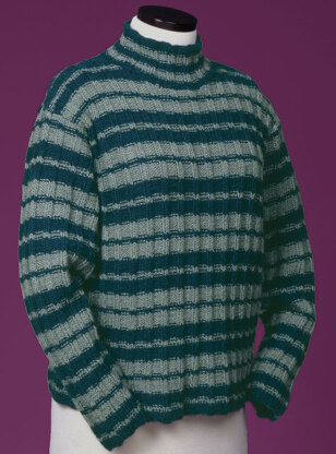 Striped Reverse Rib Mock Turtleneck