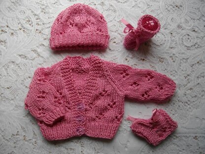 15. Premature Baby Lacy Cardigan Set