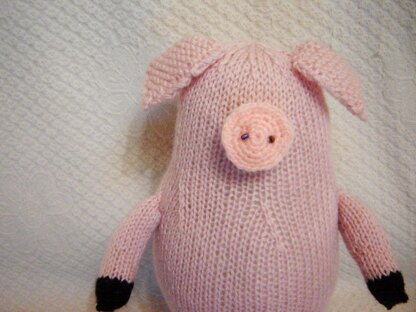 Knit pink pig, DIY Stuffed Animal