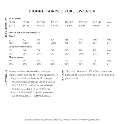 Dionne Fairisle Yoke Sweater - Jumper Knitting Pattern for Women in Debbie Bliss