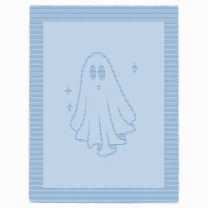 Halloween Ghost blanket Knitting Pattern, Knit-Purl only