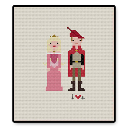 Aurora and Prince Phillip In Love Ball Gown - PDF Cross Stitch Pattern