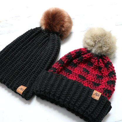 Buffalo Plaid Family Hat Set