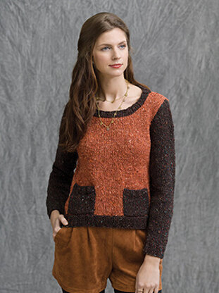 Log Cabin Colorblock Pullover in Tahki Yarns Donegal Tweed