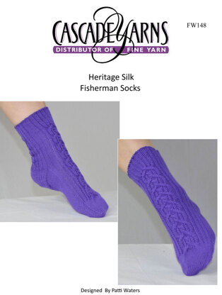 Fisherman's Socks in Cascade Heritage Silk - FW148