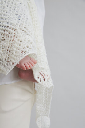 Heirloom Christening Shawl - Knitting Pattern For Babies in Debbie Bliss Rialto Lace