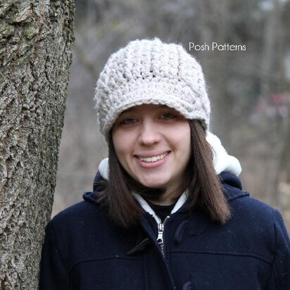 Ribbed Newsboy Hat Crochet Pattern 159