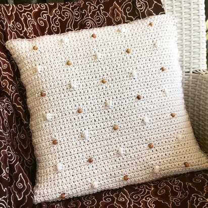 Crochet Beaded Cushion Cover