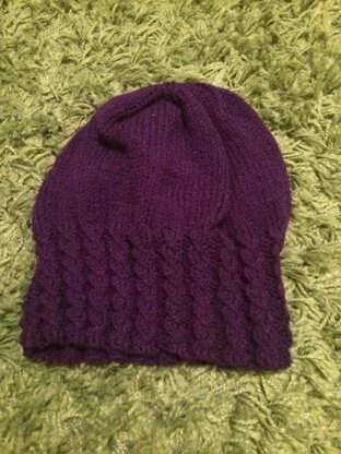 Cable rib beanie