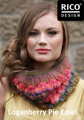 Loganberry Pie Cowl in Rico Creative Melange Chunky - Downloadable PDF