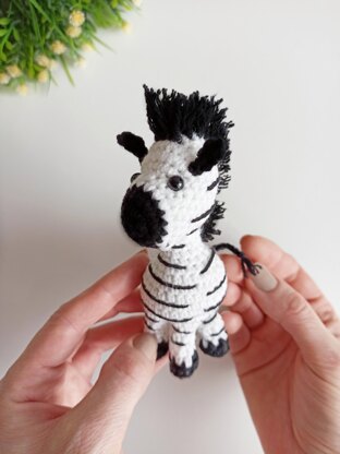 Zebra crochet pattern, mini amigurumi animals