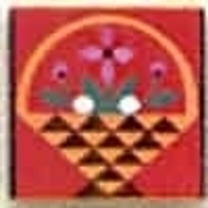 Mill Hill Button 87016 - Violet Basket on Red