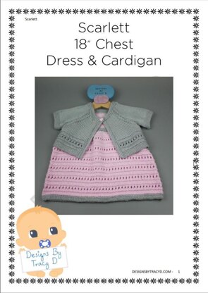 Scarlett Baby Dress knitting pattern 18" chest