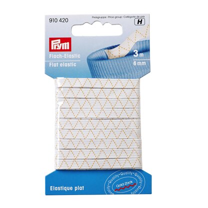 Prym Flat Elastic 6.0 mm x 3m White