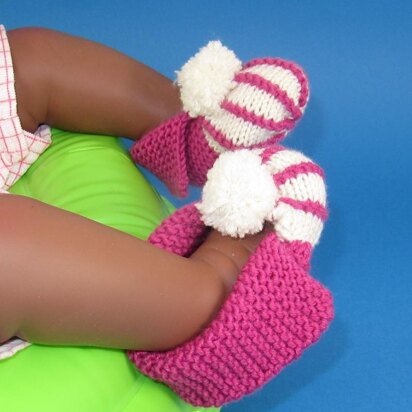 Baby Granny Bobble Stripe Slippers