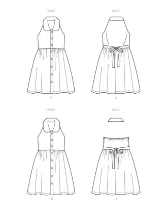 New Look Children's and Girls' Dresses N6727 - Paper Pattern, Size A (3-4-5-6-7-8-10-12-14)