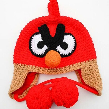 Red Bird Earflap Hat