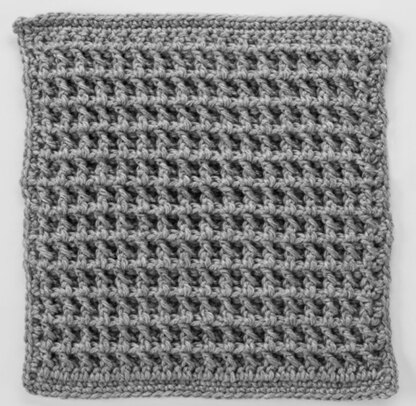 Front Post Double Crochet Square for Checkerboard Textures Throw in Red Heart Soft Solids - LW4132-6