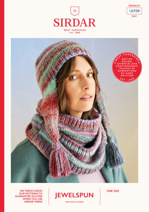 Anenome Hat & Snood In Sirdar Jewelspun With Wool Chunky - 10709P - Downloadable PDF