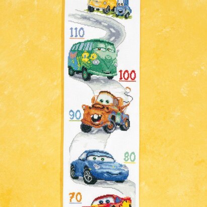 Vervaco Disney - Cars Height Chart Counted Cross Stitch Kit - 18cm x 70cm