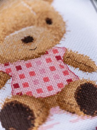 Vervaco Counted Cross Stitch Teddy Bear Cross Stitch Kit - 18cm x 27cm/7.2in x 10.8in