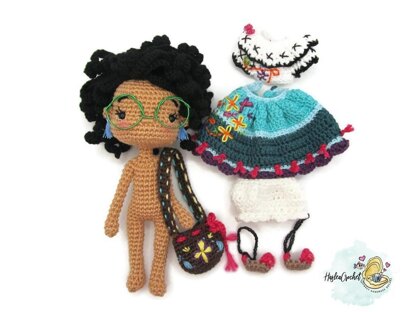 Doll crochet pattern tutorial Mirabel amigurumi