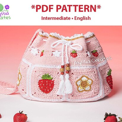 Strawberry Drawstring Crossbody Bag