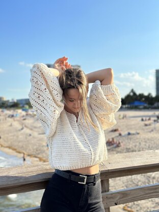 White Lace Sweater pattern by Tania Skalozub