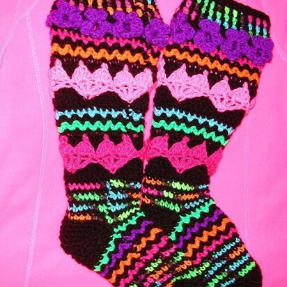 Plus Size Hearts and Posie Knee Socks