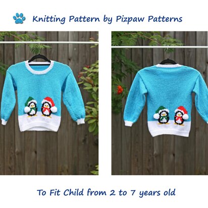 Penguins in the Snow Jumper (20) - knitting pattern