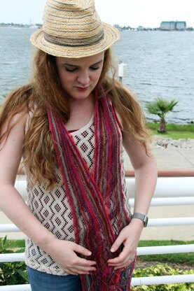 Sunrise at the Beach Drop-Stitch Scarf