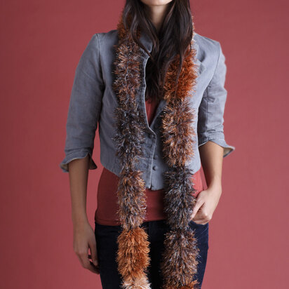 Knit Segment Scarf in Lion Brand Wool-Ease and Fun Fur - 50864B