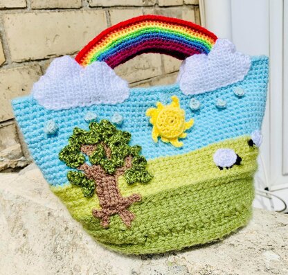'Rainbow Kinda Day' Crochet Handbag