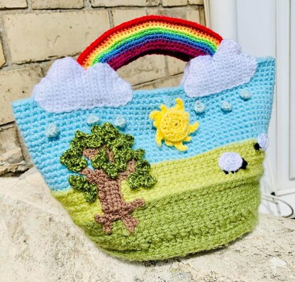 Rainbow hot sale crochet bag