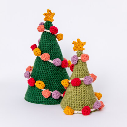 Tis the Season Christmas Trees - Free Christmas Decorations Crochet Pattern in Paintbox Yarns Cotton DK