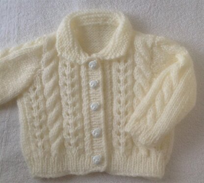 Cable and Lace baby cardigan