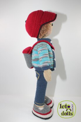 Crochet Doll Pattern, Amigurumi doll pattern, Large doll, 21"/53cm, Alex